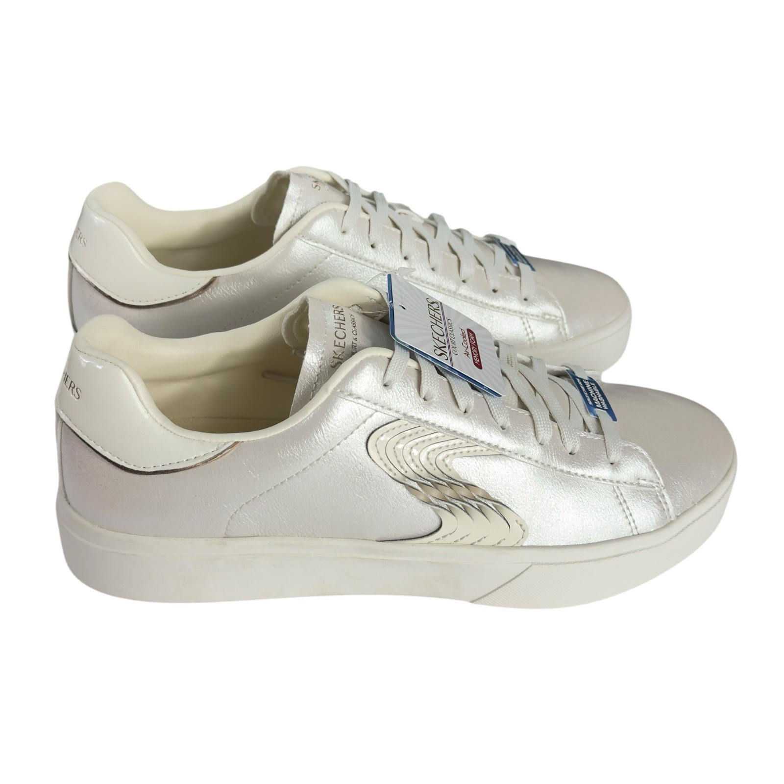 Skechers Eden LX Slight Shimmer Women’s 10 Off-White Sneaker Memory Foam 185057