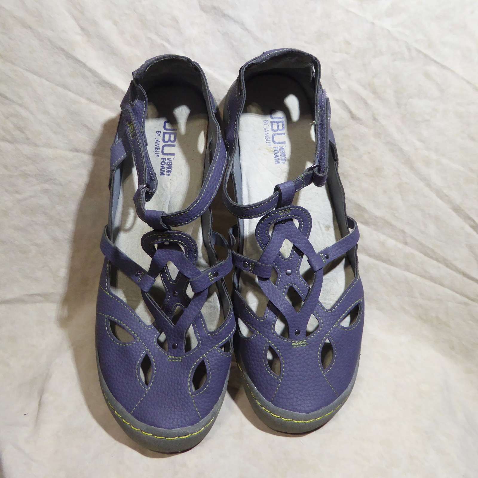 🩰 JBU Strappy Sport Sandals sz 10 M Blue Gray Leatherette; Stitched Details