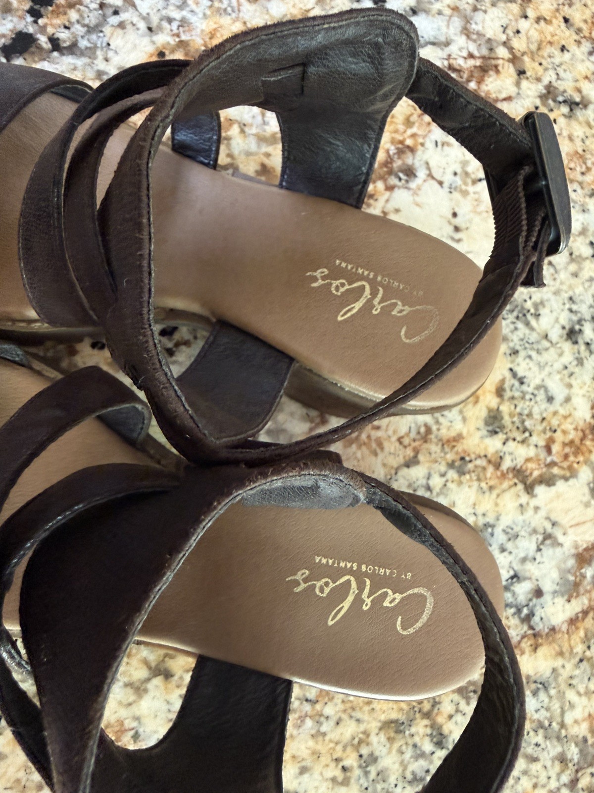 Carlos by Carlos Santana Gia Size US 7 M Women’s Brown Strappy Platform Sandals