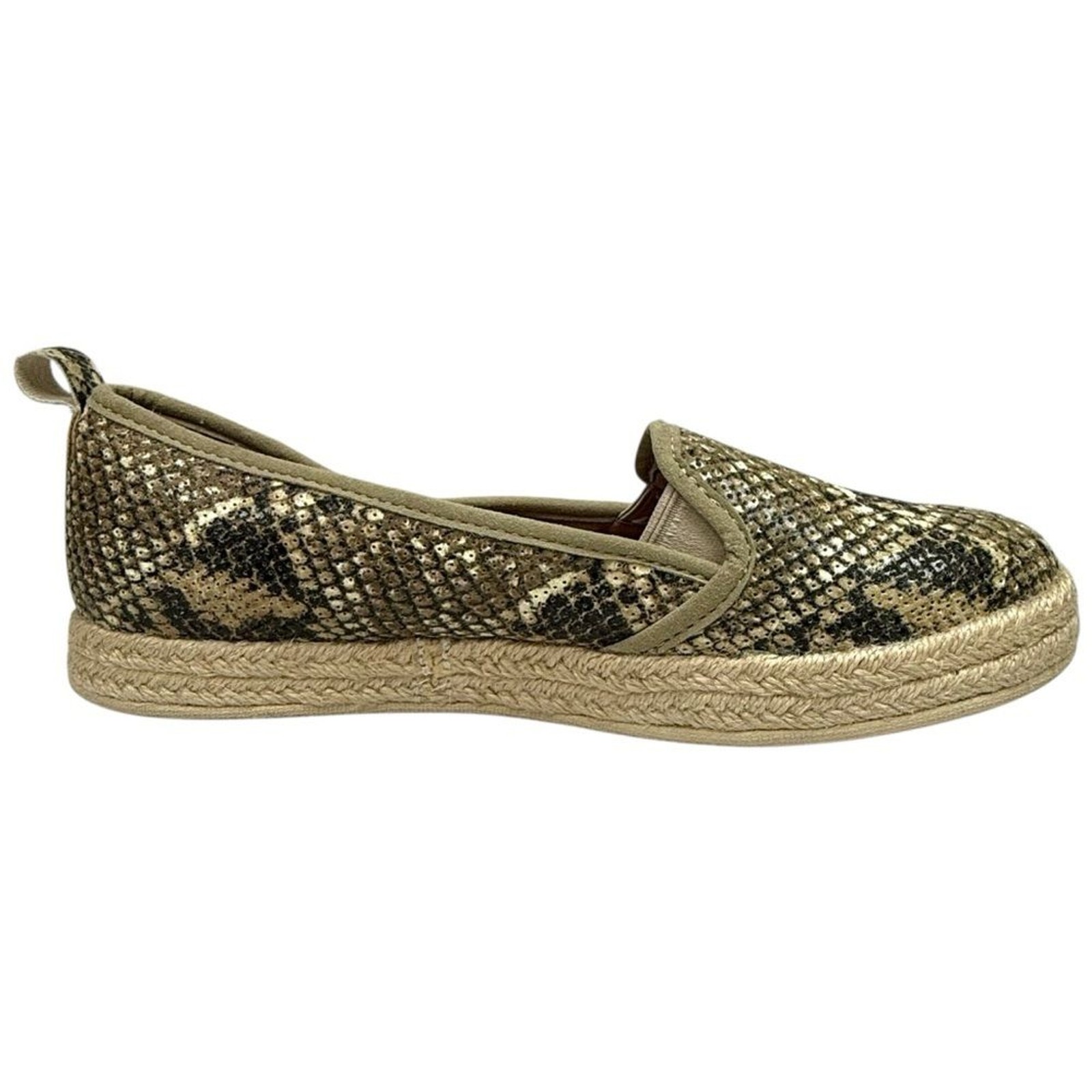 Clarks Azella Theoni Snake Print Slip On Espadrille Loafers Size 8 Boho Coastal