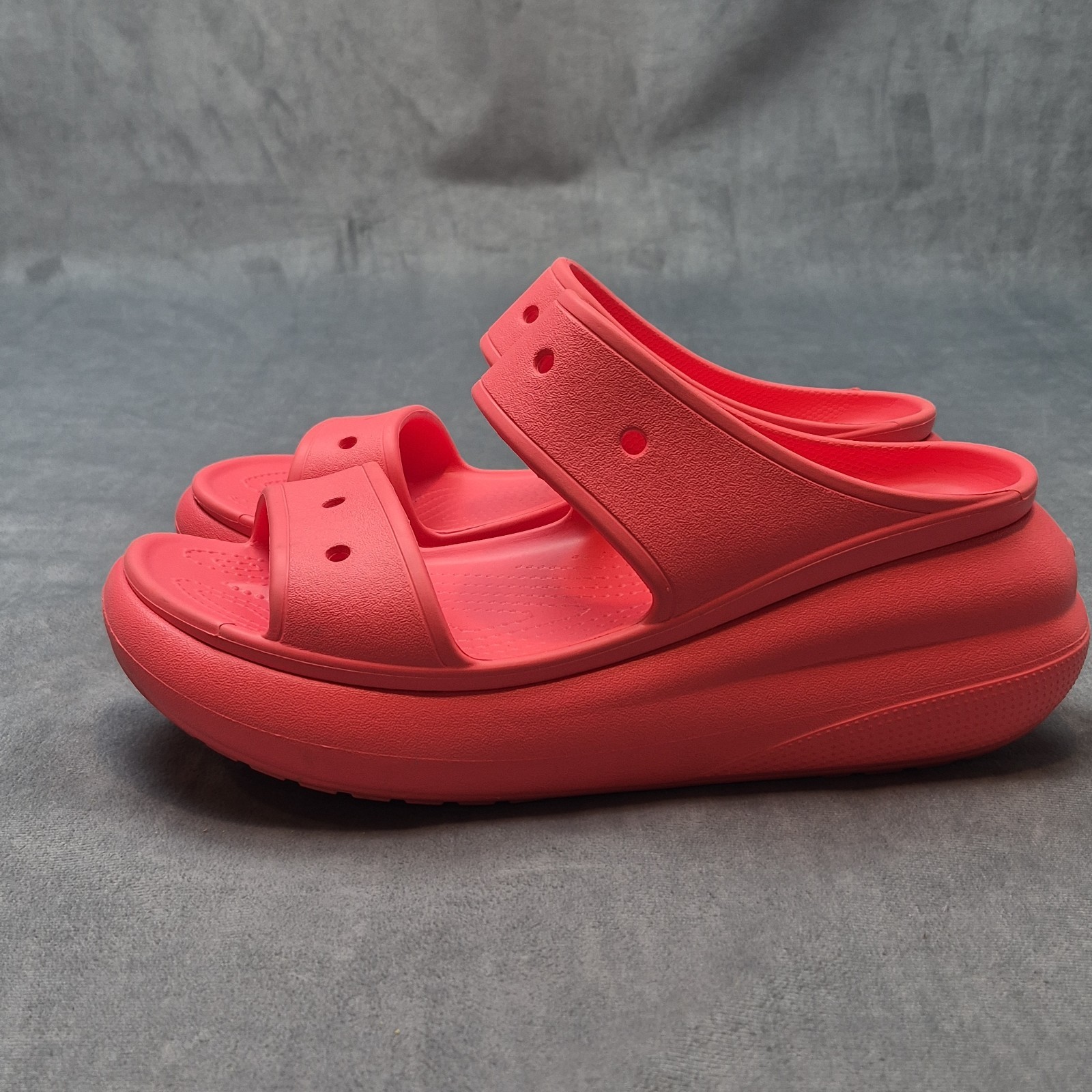 Crocs Classic Crush Sandal Peach Watermelon Platform Two Strap Women 207670