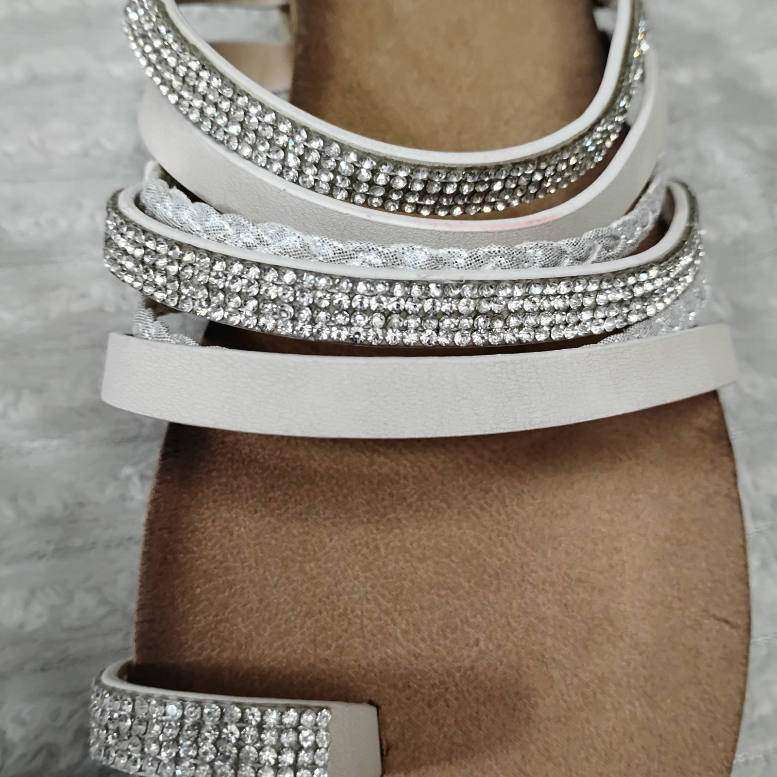 Sandals 8.5 Bling Wrap Toe Anna Summer Vacation Girlie Sparkle Party Casual