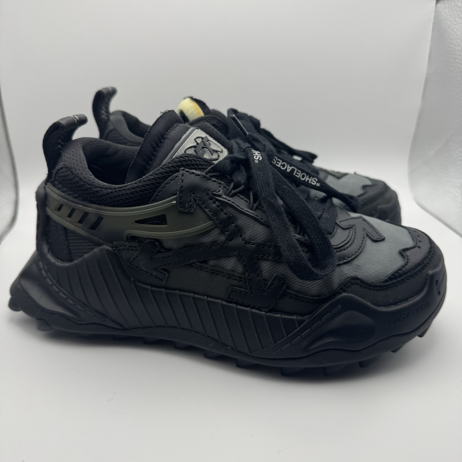 Off-White Odsy-1000 Women’s Size 6 Black Grey Designer Sneakers