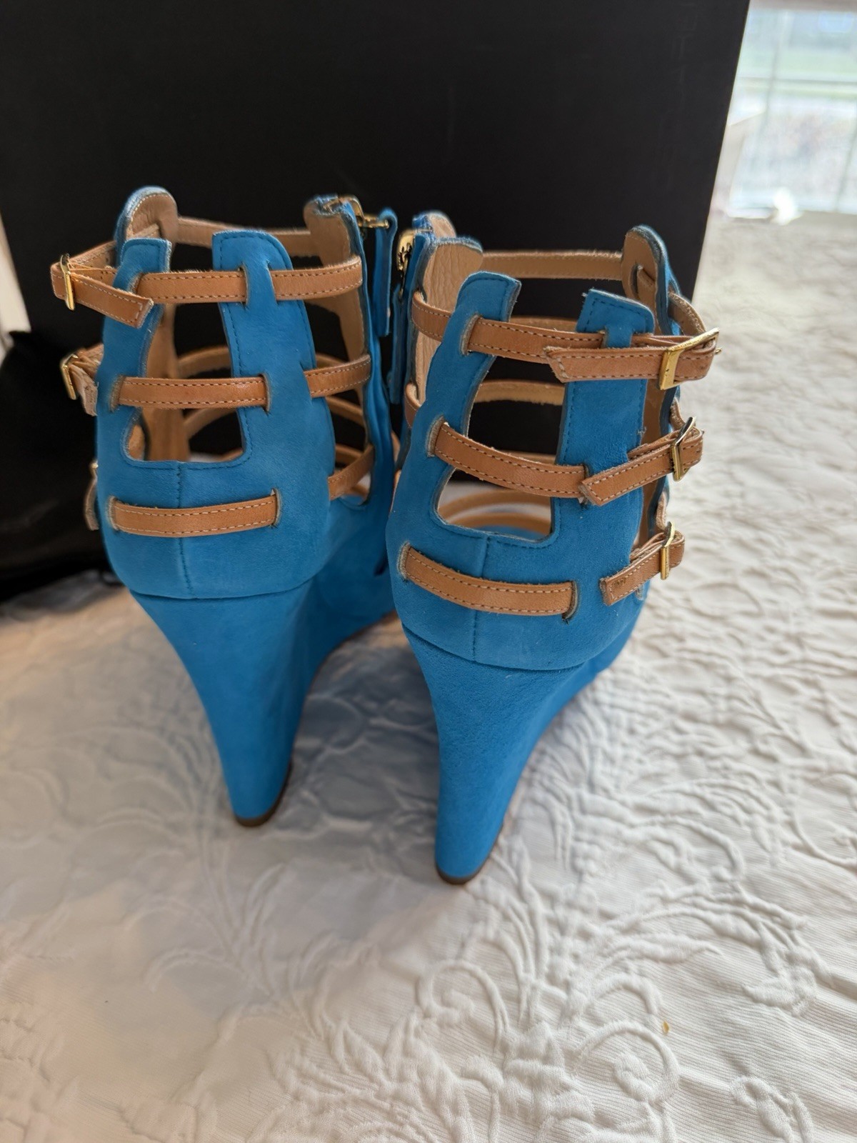 DSQUARED2 S13W205102 34 WEDGE SIENNA CAMOSCIO AZZURRO #9us $769
