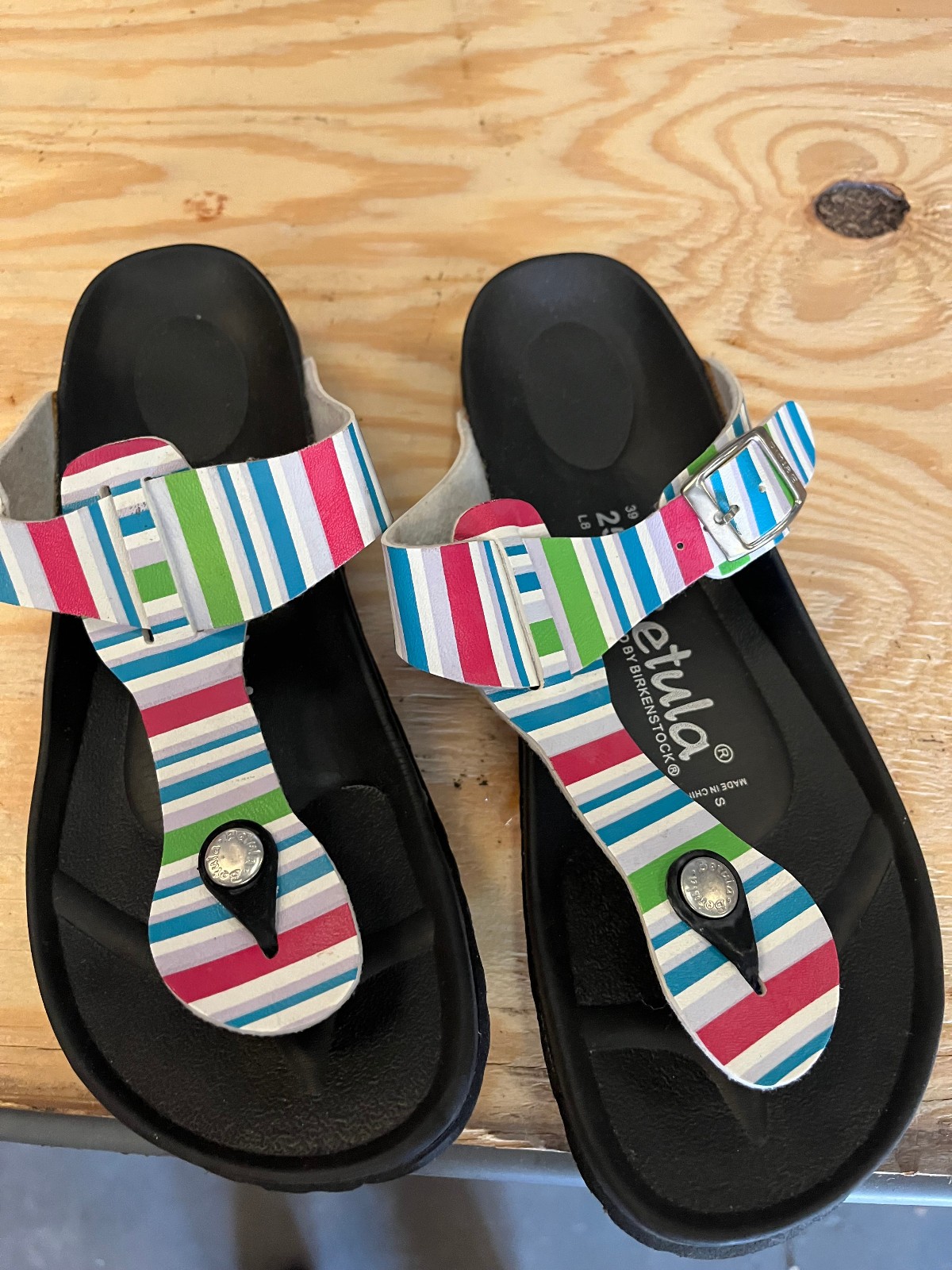 Birkenstock Bertula Stripey Sandals NWOT Women’s Size 39