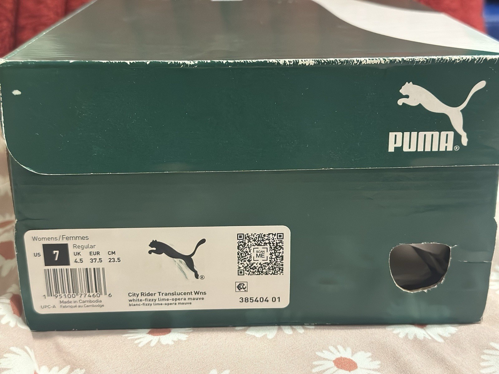 PUMA City Rider Translucent Women’s Sneakers White/Fizzy Lime 385404-01