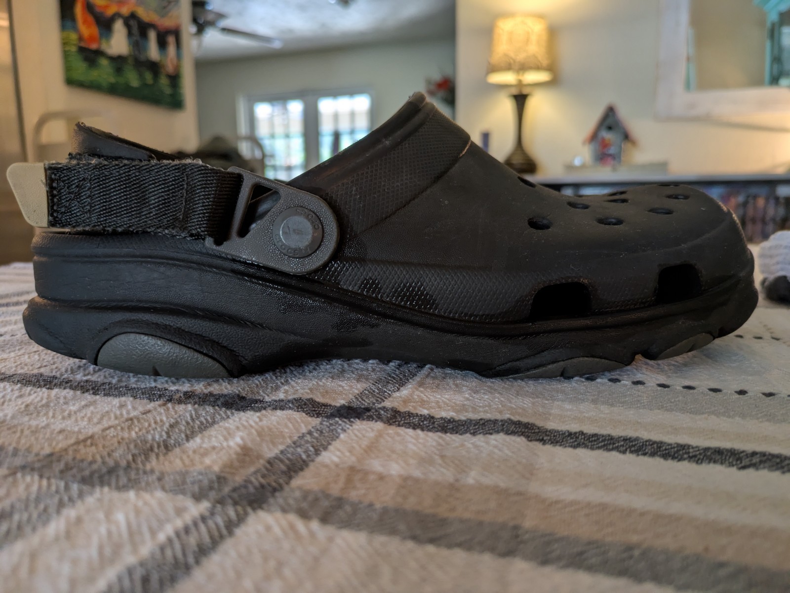 Crocs All-Terrain Clog Unisex M9 W11 Black Rugged Adjustable Strap Comfort