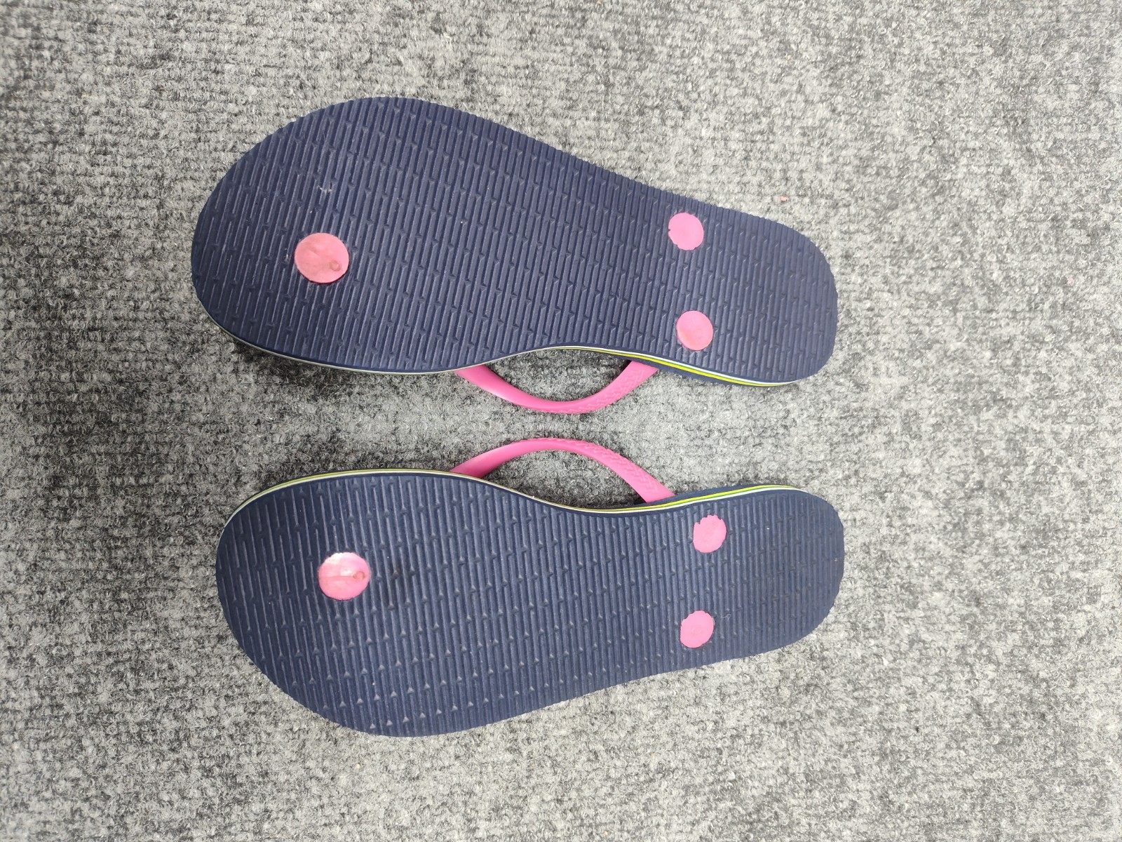 Havaianas Women Sandal 3/4Y Navy Blue Pink Thong Flip Flop Open Toe Outdoor