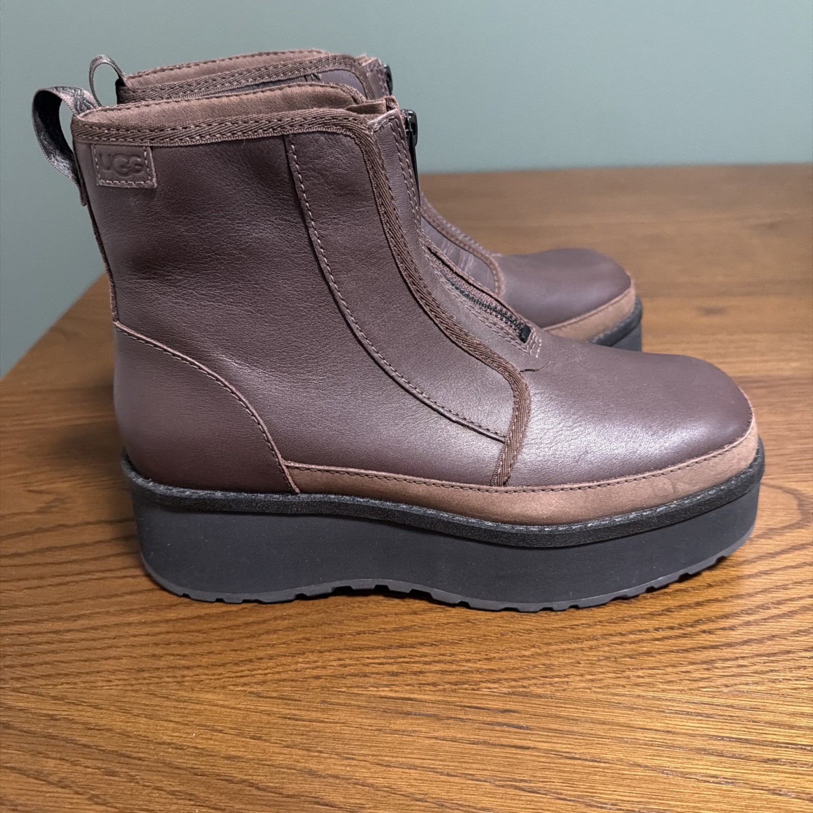 UGG Women’s Cityfun Zip Water-Resistant Platform Bootie in Burnt Cedar, Size 8