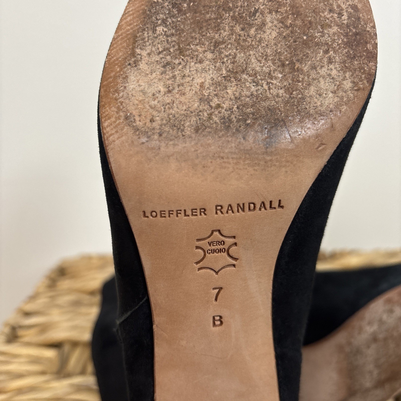 Loeffler Randall Booties Sz 7 Black Suede Block Heel Zip Side Boots Shoes Classy