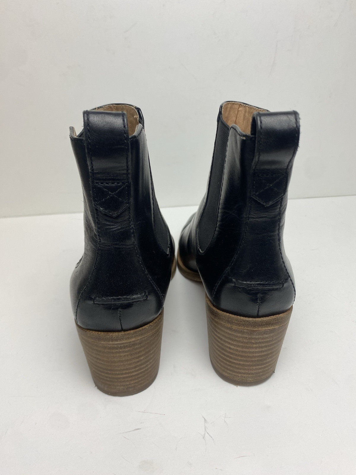 Madewell Chelsea Boot Black Leather Block Heel Women’s 7