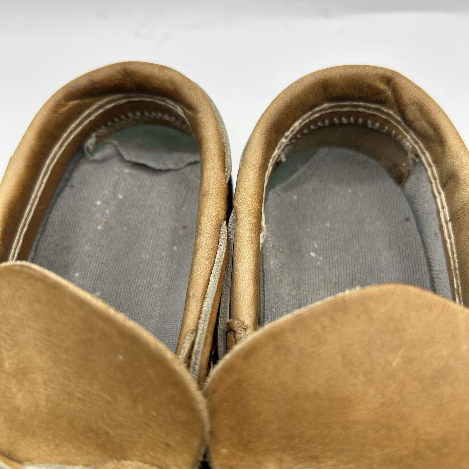 Vintage LL Bean Boot Rubber Mocs Duck Boot Women’s 7 Tan Leather Fisherman