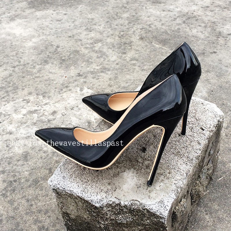 Solid Color Women Sexy Pointed Toe Pumps Ultra High Thin Stiletto Heels Shoes