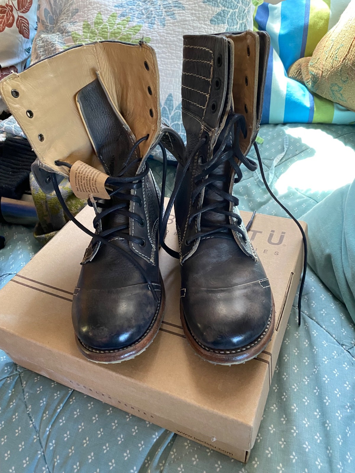 womens bed stu combat boots size 8.5