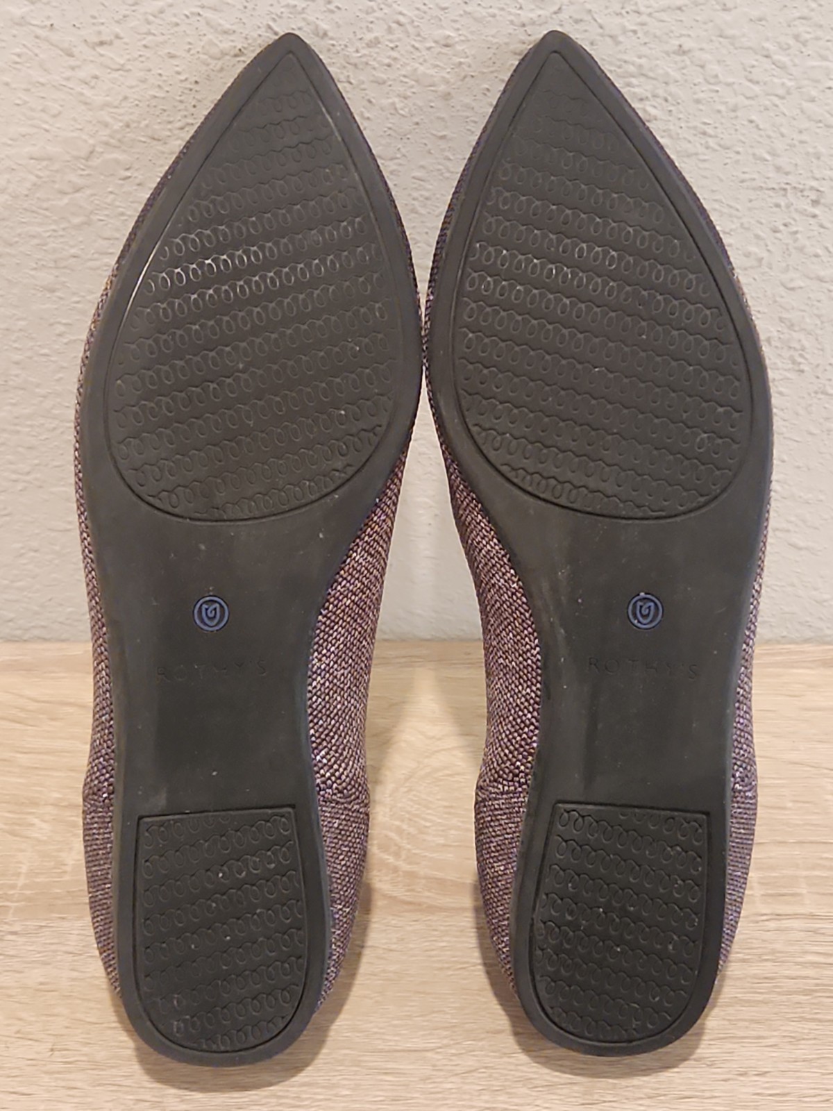 Rothy’s The Point ‘Twilight Metallic’ Captoe Stitch Flats ‘Retired’ Womens Sz 10