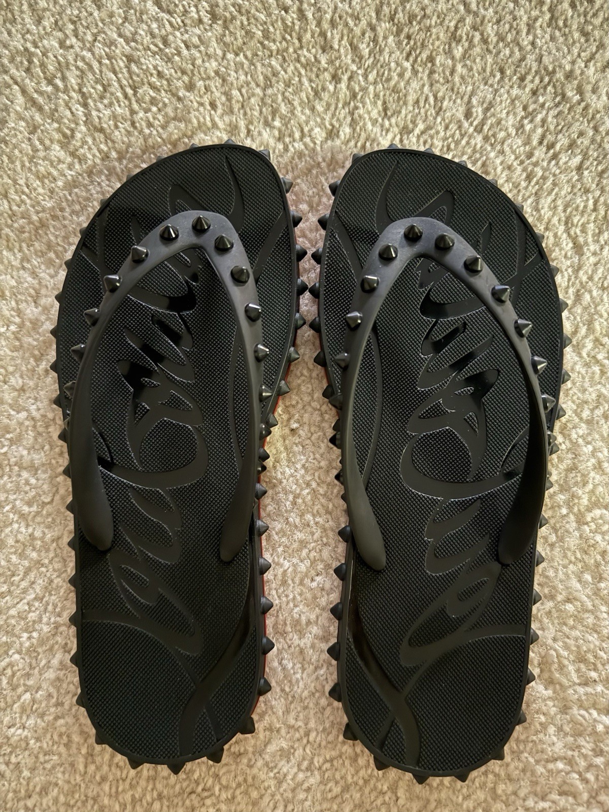 Christian Louboutin Women’s Super Loubi Flip Flop Sandals Size 9 Us/40uk Black