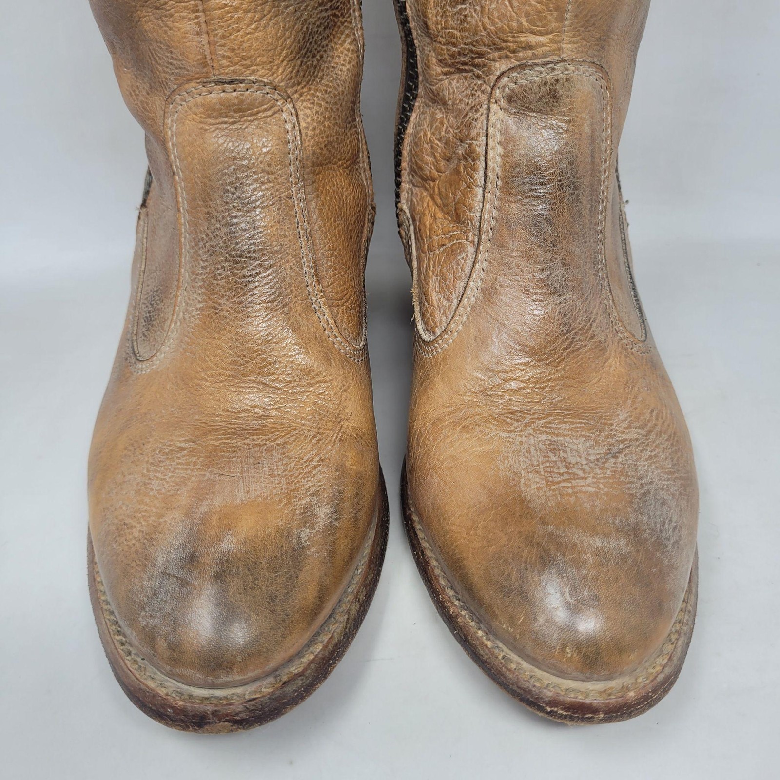 Bed Stu Boots 7.5 Tan Brown Leather Cobbler Series OnRush Rustic Distressed RARE