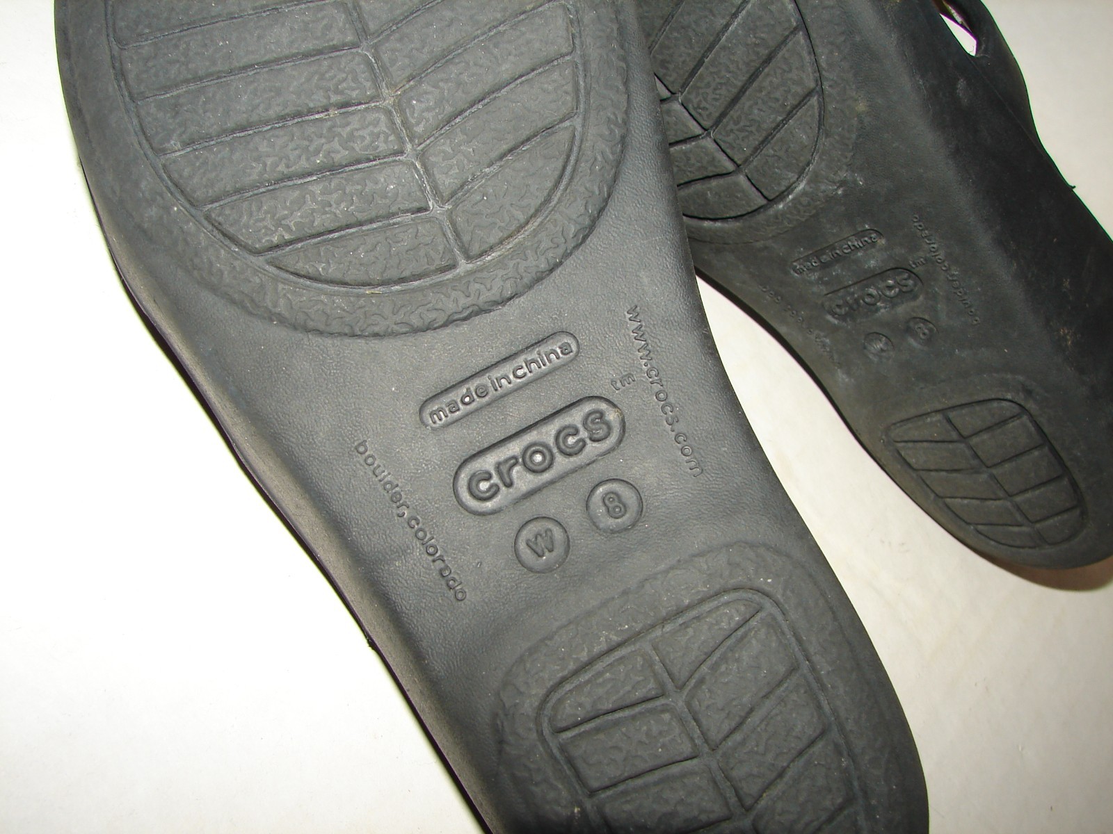 CROCS Womens Size 8 Rhonda Wedge Slip On Strappy Sandals Slides Open Toe Black