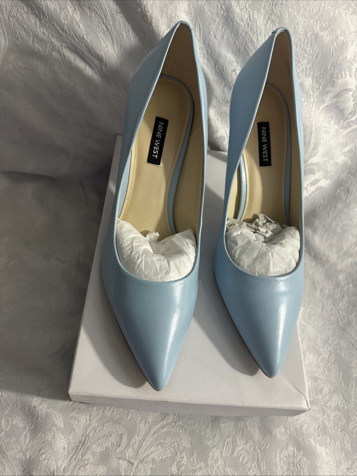 NINE WEST EZRA POINTED TOE PUMPS MEDIUM BLUE 420 SZ 12 MED BNIB