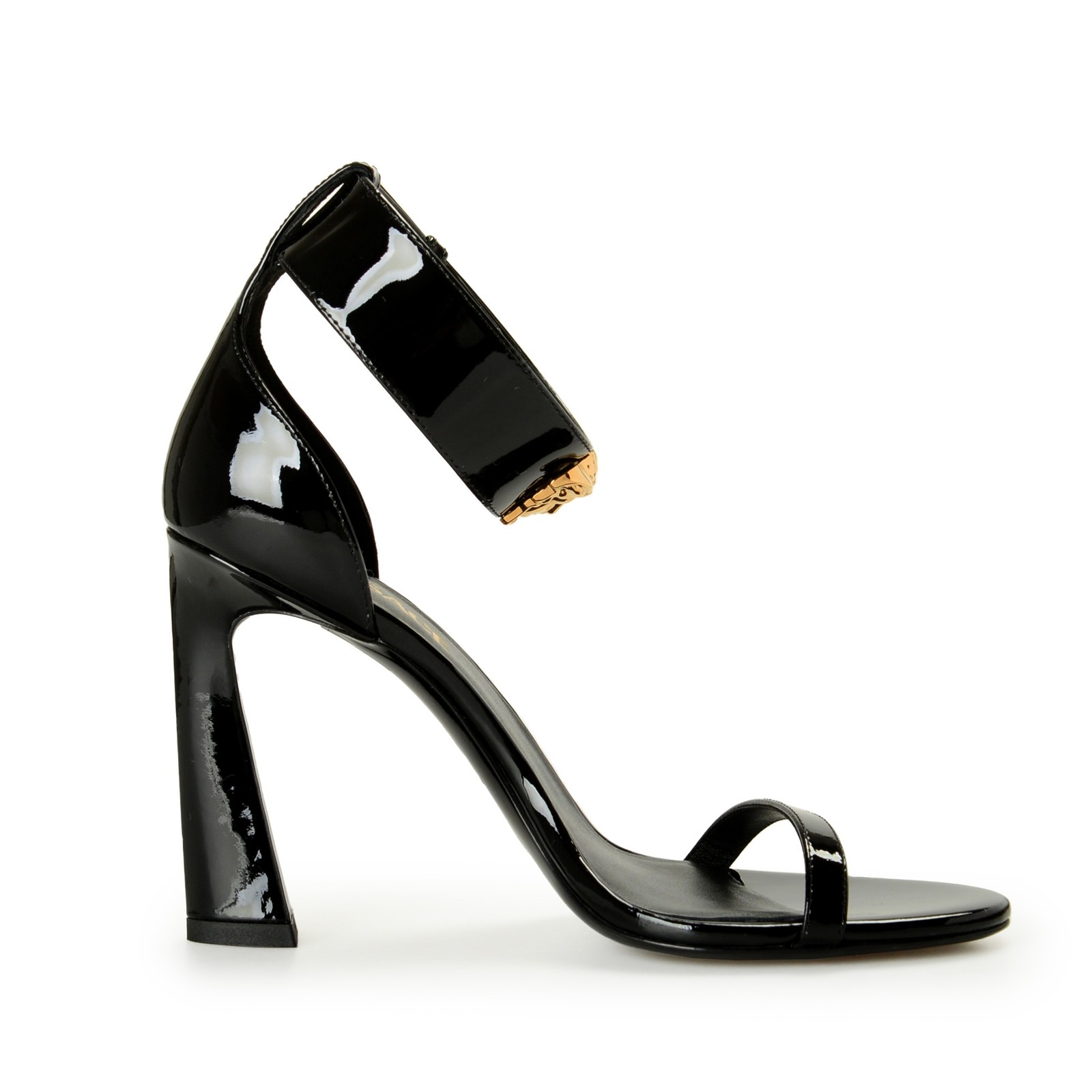 Versace Women’s Gold Medusa Patent Leather Ankle Wrap Pumps Shoes US 6 IT 36