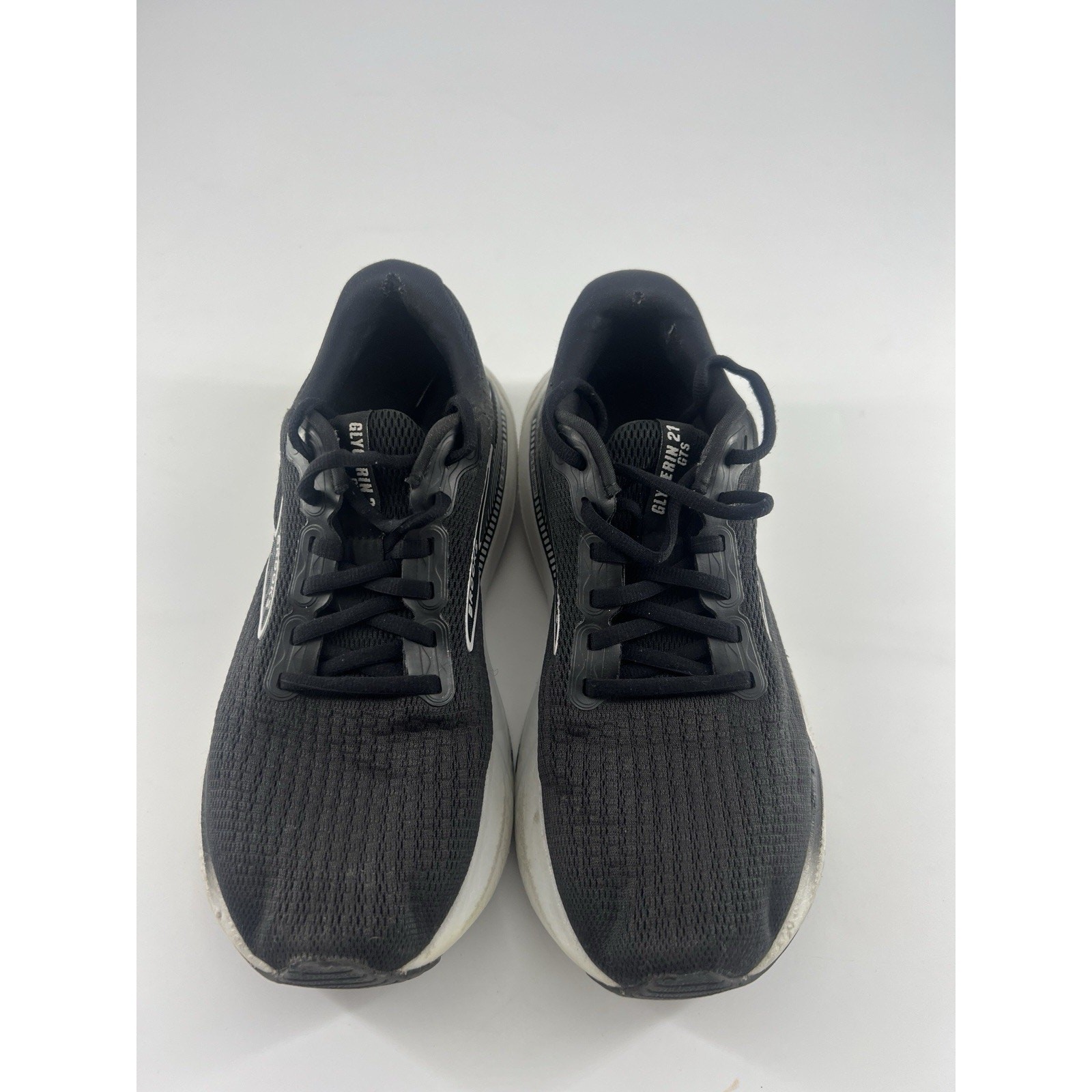 Brooks Glycerin GTS 21 Women Sz 9 Black White Athletic Running Gym Train Sneaker