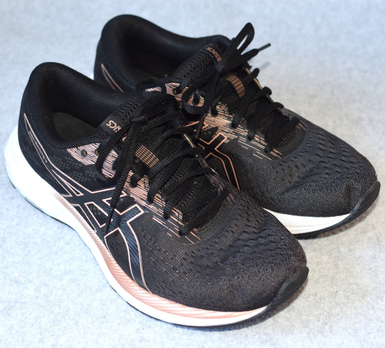 ASICS Gel Excite 7 Women’s Running Shoes Black Rose Gold 1012A562 Size 9 US