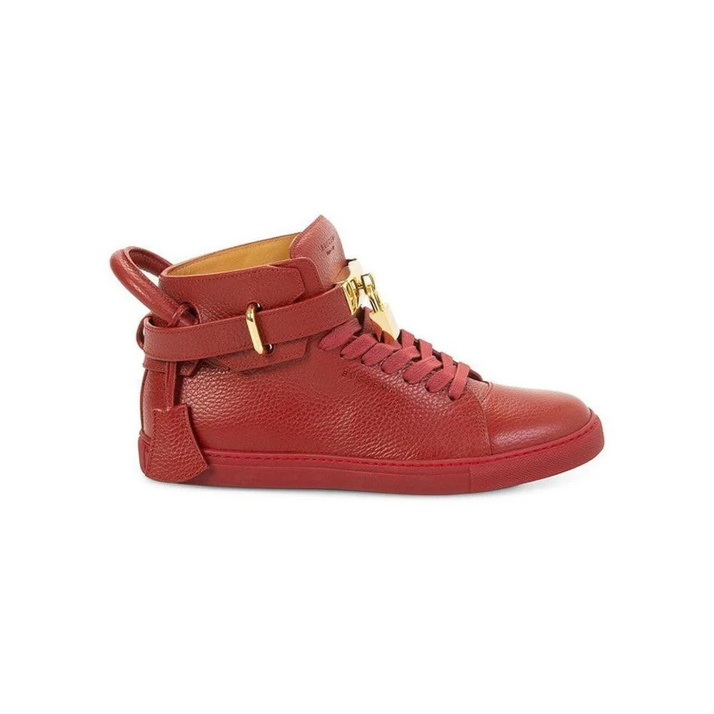 Buscemi Men’s Alice Clip High-Top Sneakers Red Size 36 New with Box and Dust Bag