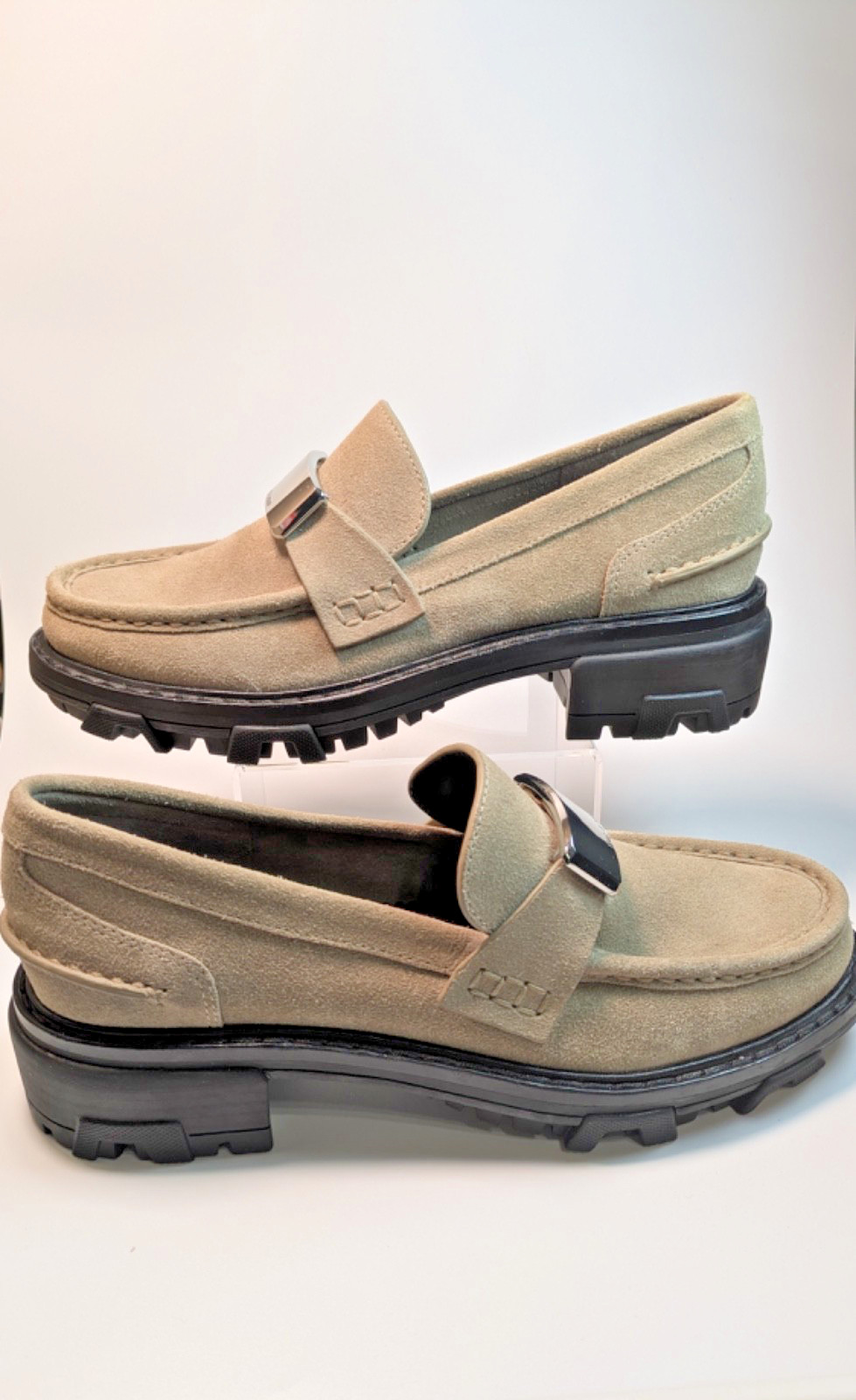Rag & Bone Shiloh 2.0 Tan Suede Chunky Lug Sole Loafers Women’s- Size 37.5 NEW