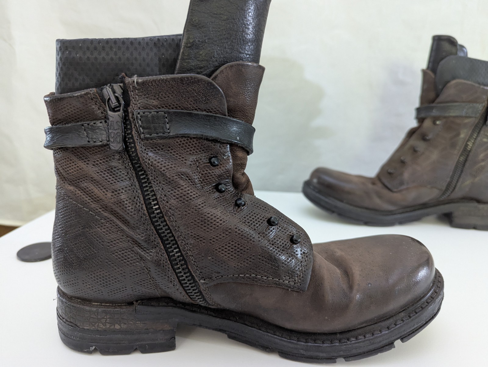 A.S. 98 Ankle Boots Booties 38 Chocolate Brown Victorian Look Original Box