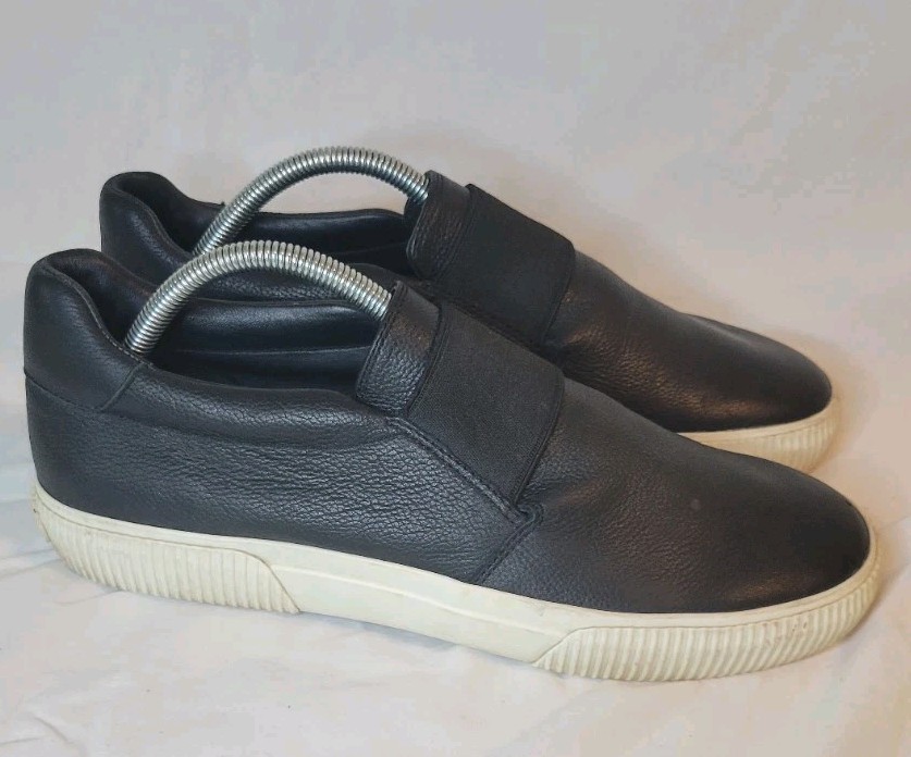 Vince Black Leather Kirkland Slip On Fashion Sneakers Womens Size US 9.5M