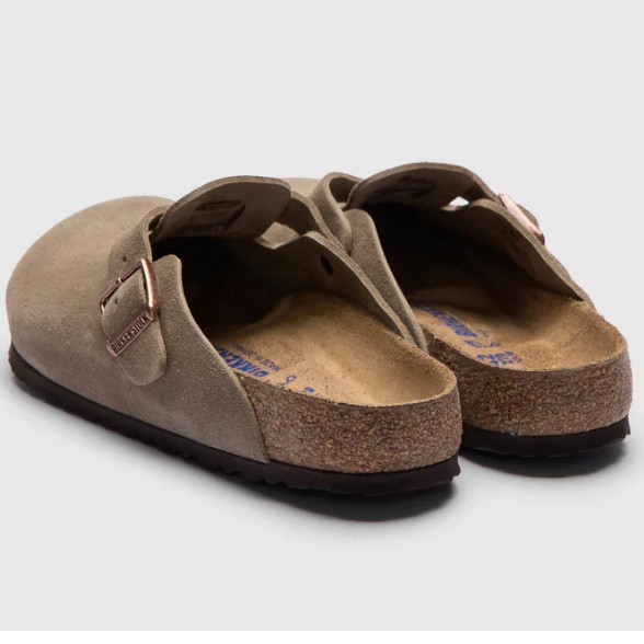 Birkenstock Boston Taupe Suede Leather Soft Footbed Unisex Clog Casual Shoes