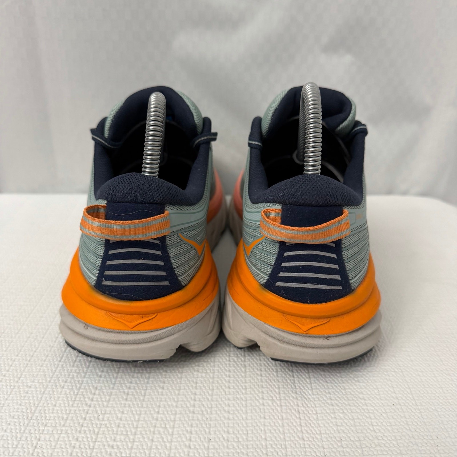 Hoka One One Bondi 7 Shoes Women’s Size 9.5 Blue Haze Black Iris Orange Running