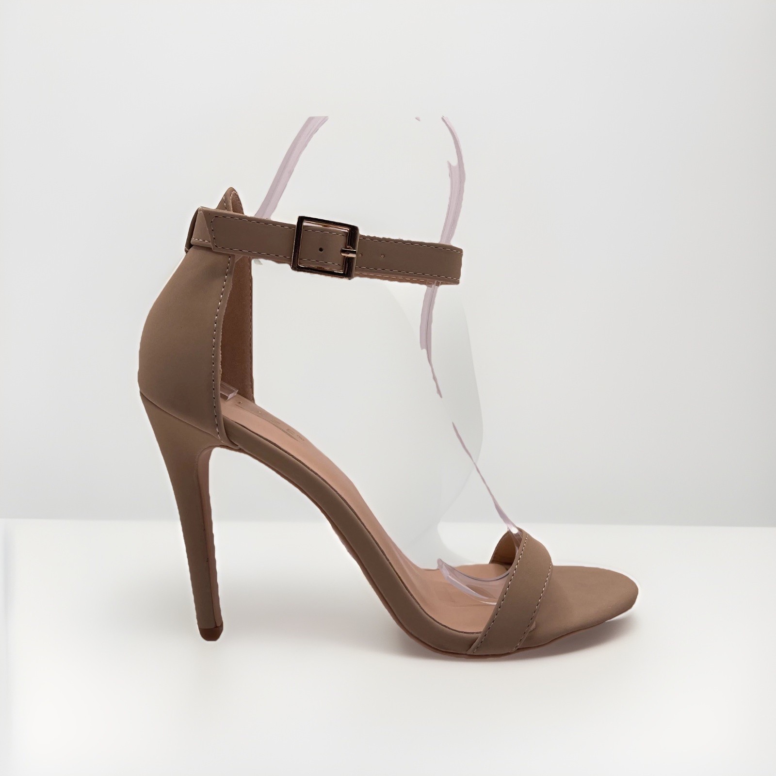 Women’s Ankle Strap Round Open Toe 4 inch Stilleto Heel