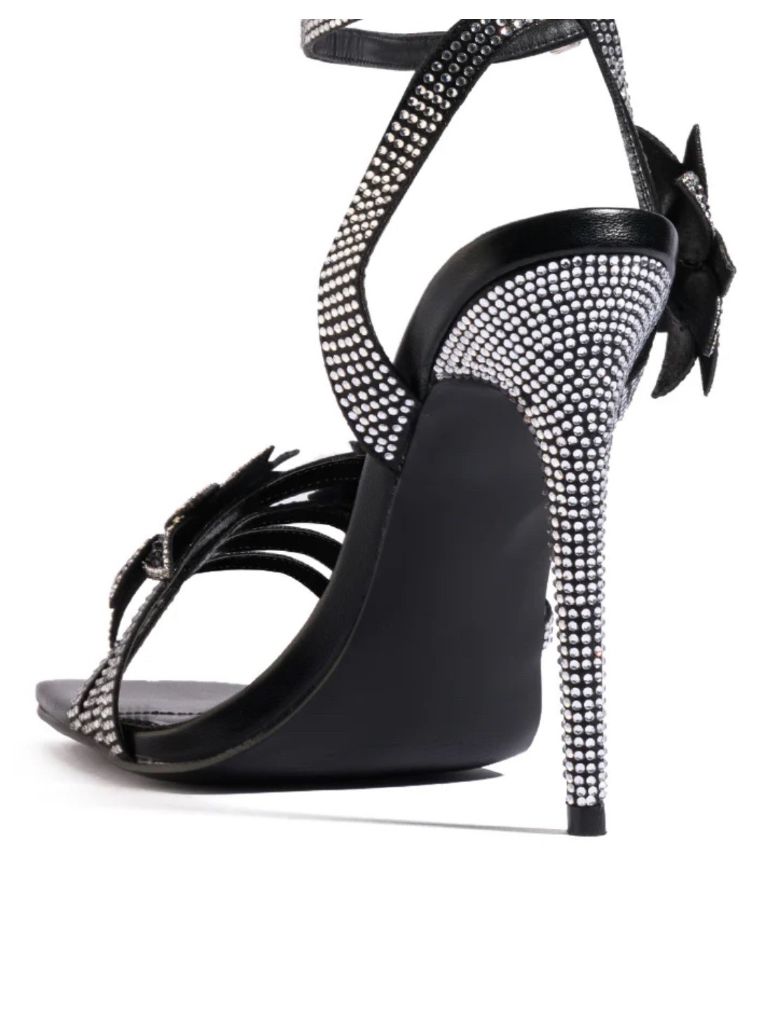 AZALEA WANG DAHLIA EMBELLISHED FLOWER SANDAL BLACK SZ 11 NEW