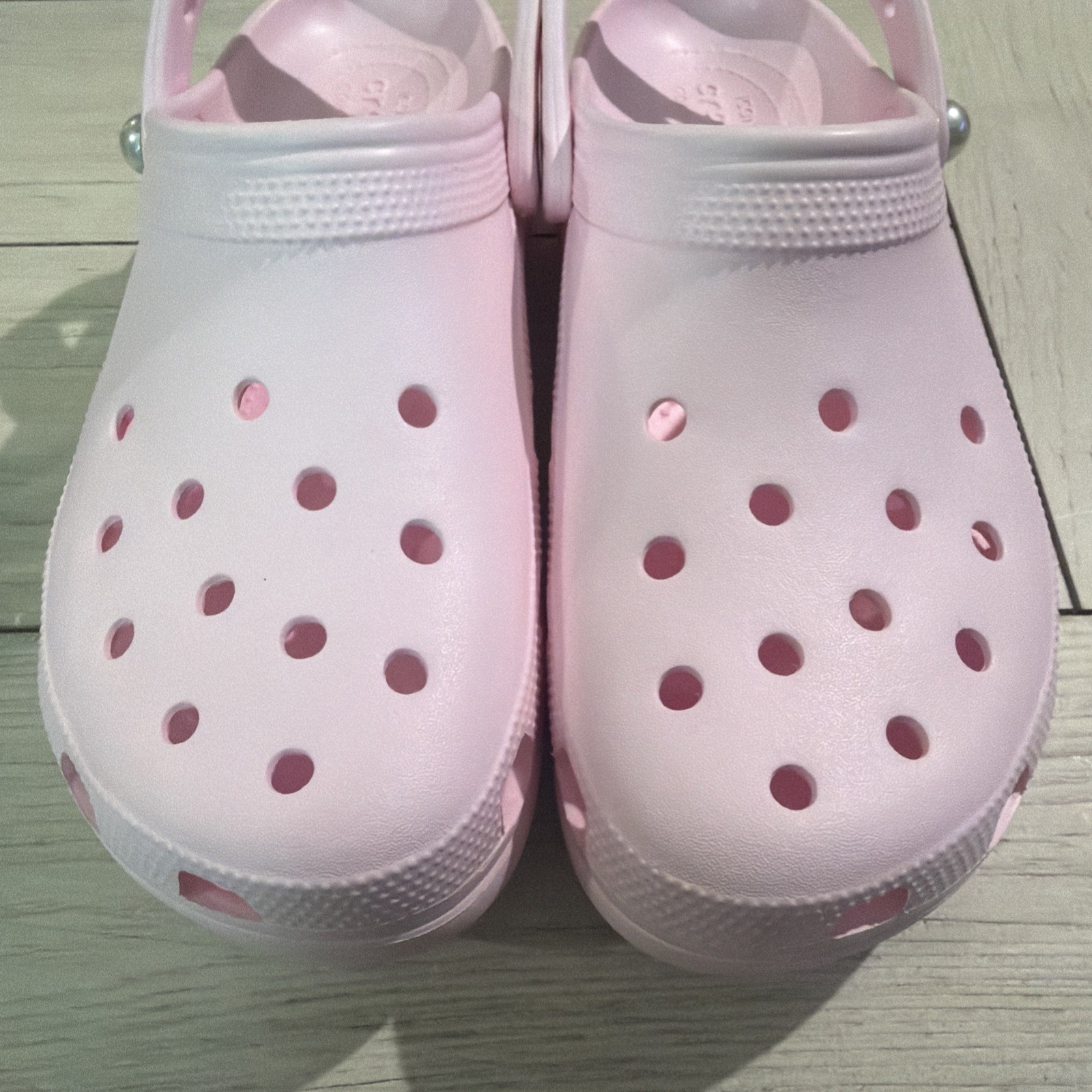 NEW Iconic Crocs Crush Platform Clogs Pearl Accent Comfort Light Pink Women’s 11