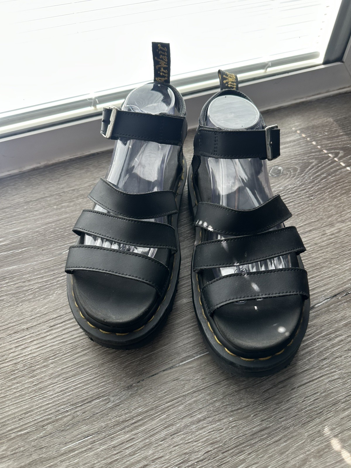 Dr. Marten Blaire Sandals Size 9L EU 41 Black Leather Chunky Platform Shoes