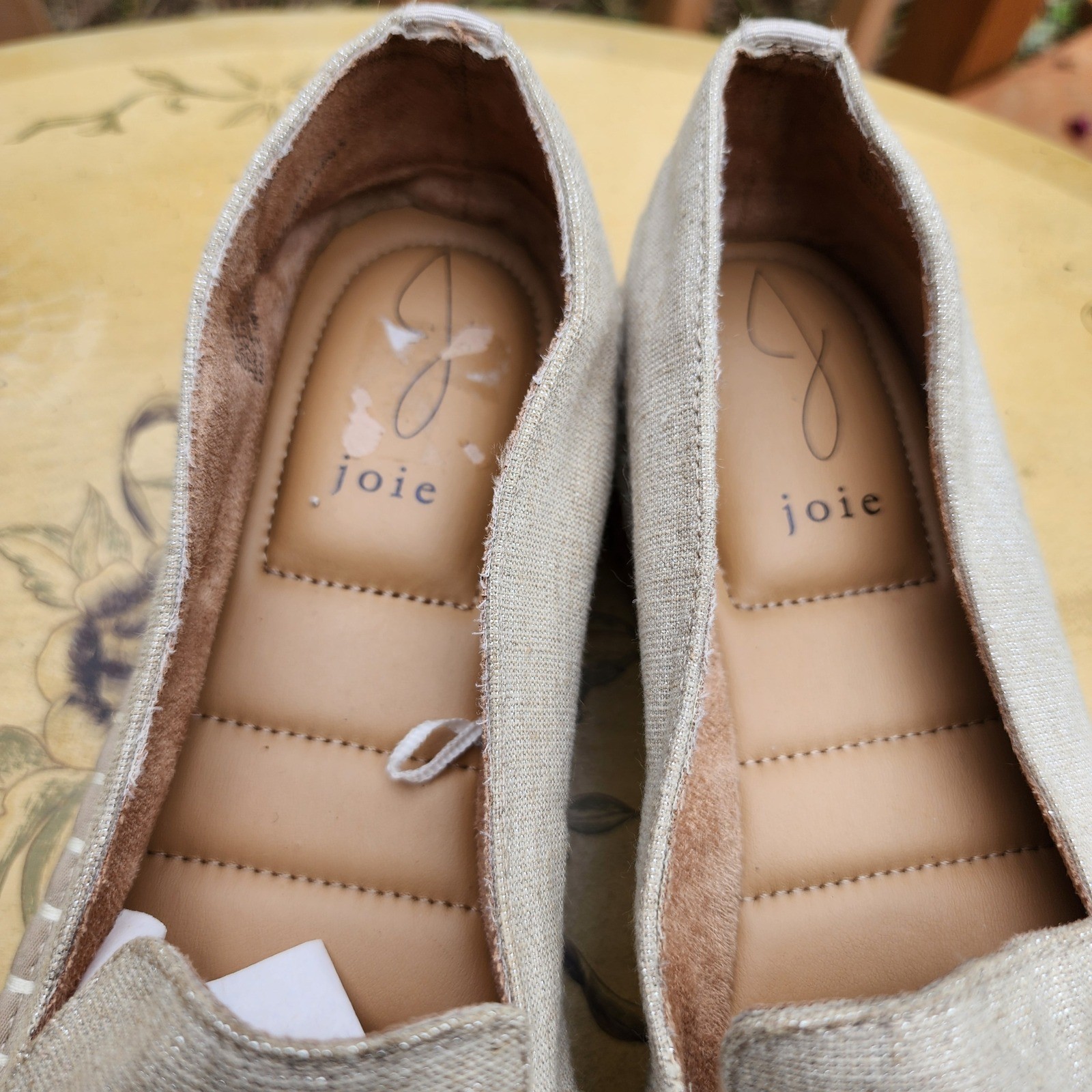Joie Cara US 10 Cream Ivory Espadrille Slip On Platform Sneakers Casual Travel