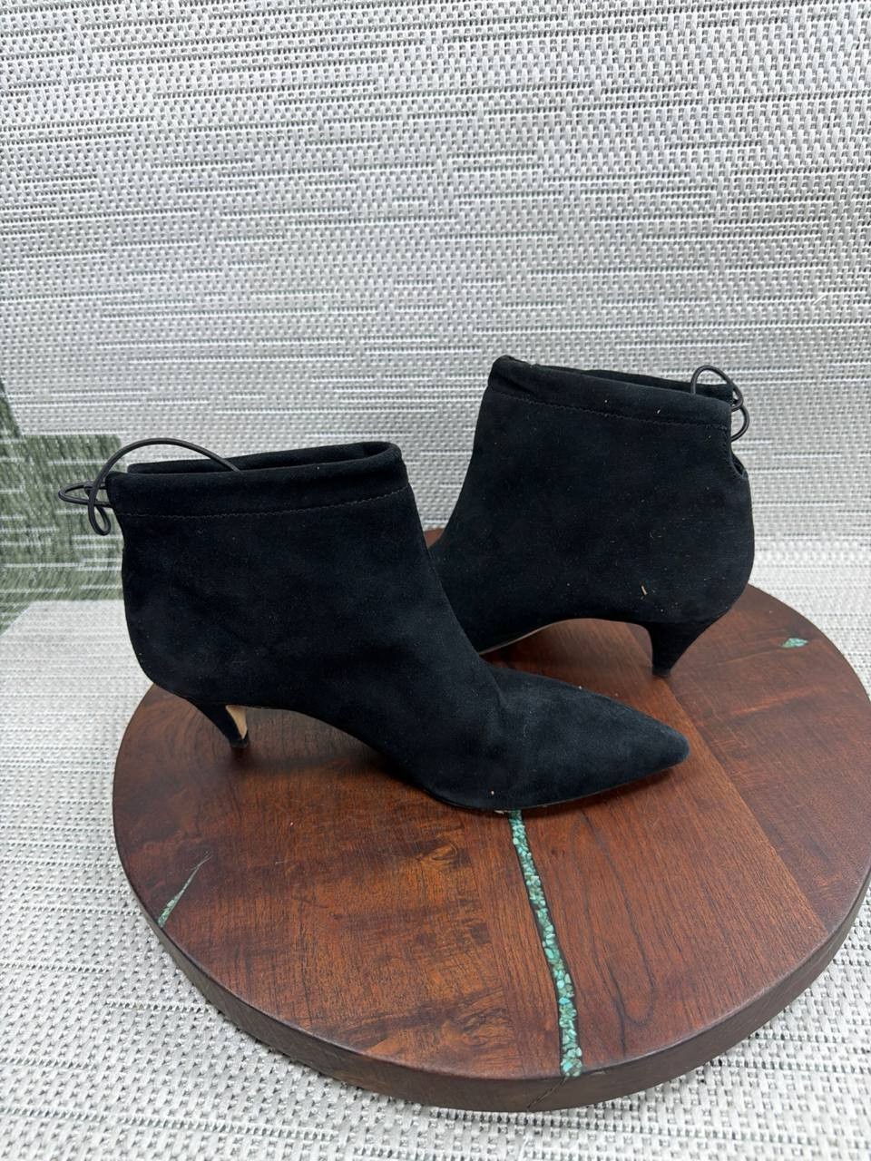 Kate Spade Boots Womens Size 7 M Sophie Black Suede Ankle Pointed Toe Bootie