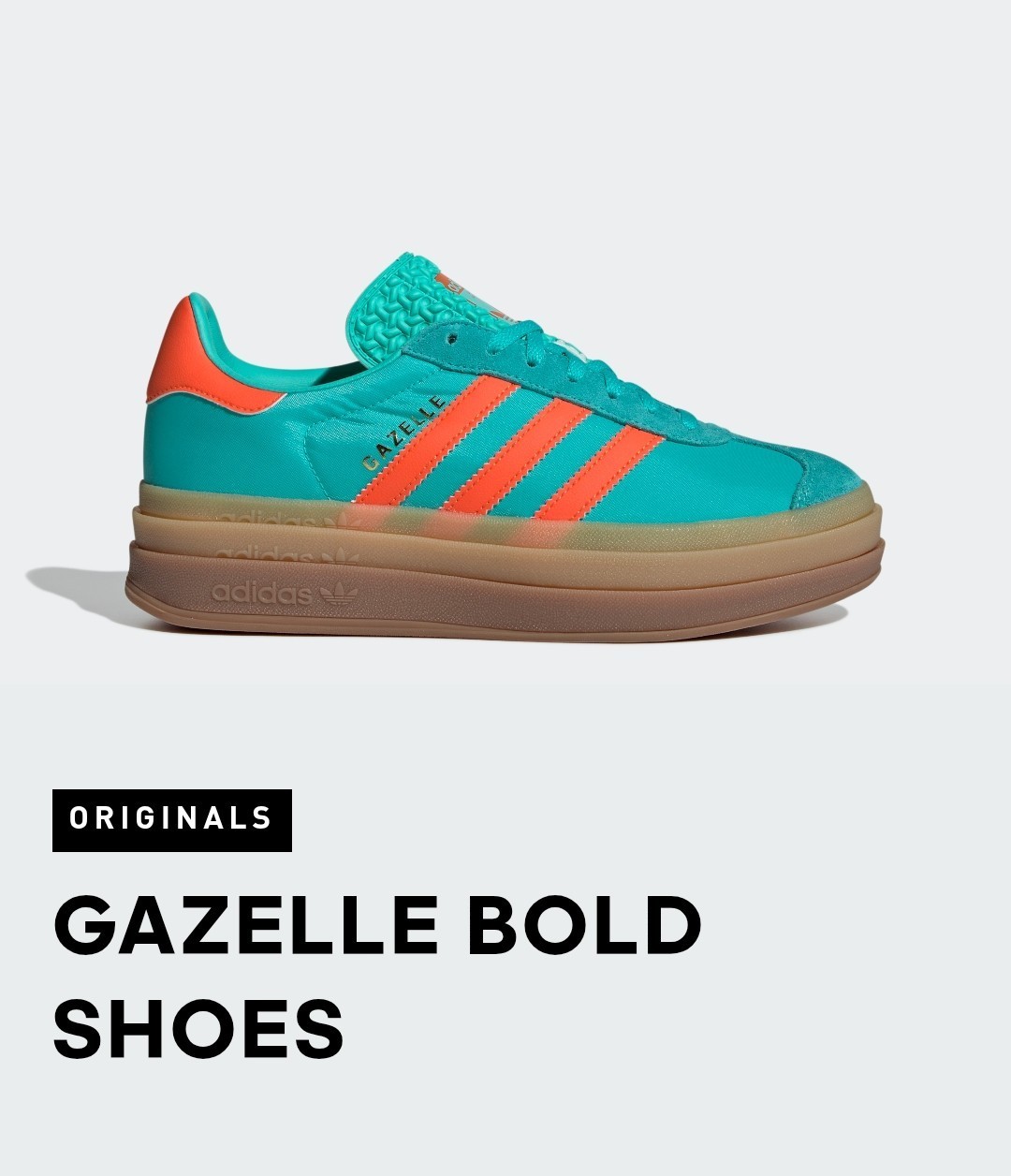 🔥 Women’s Adidas Gazelle Bold Platform Shoes Sz 9 Mint Impact/ Orange IG4386