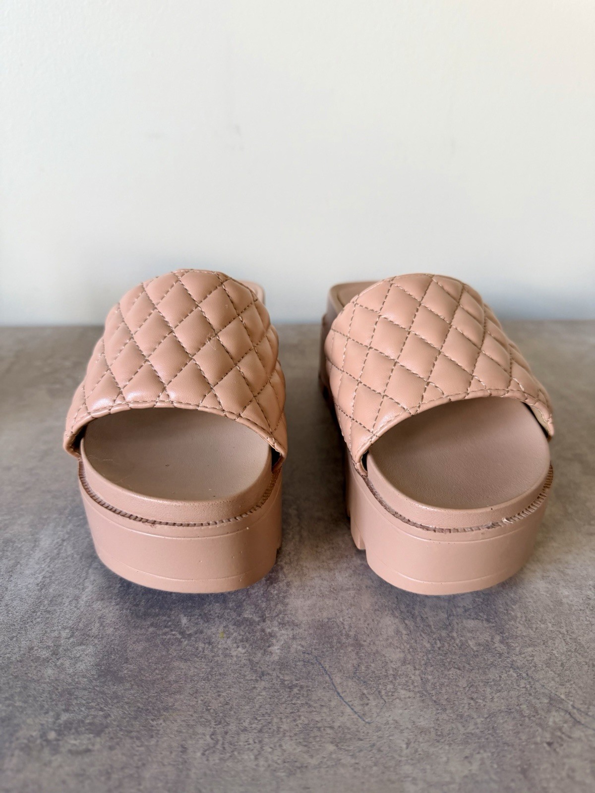 Lemonade Quilted Slide Mules in Tan – Women