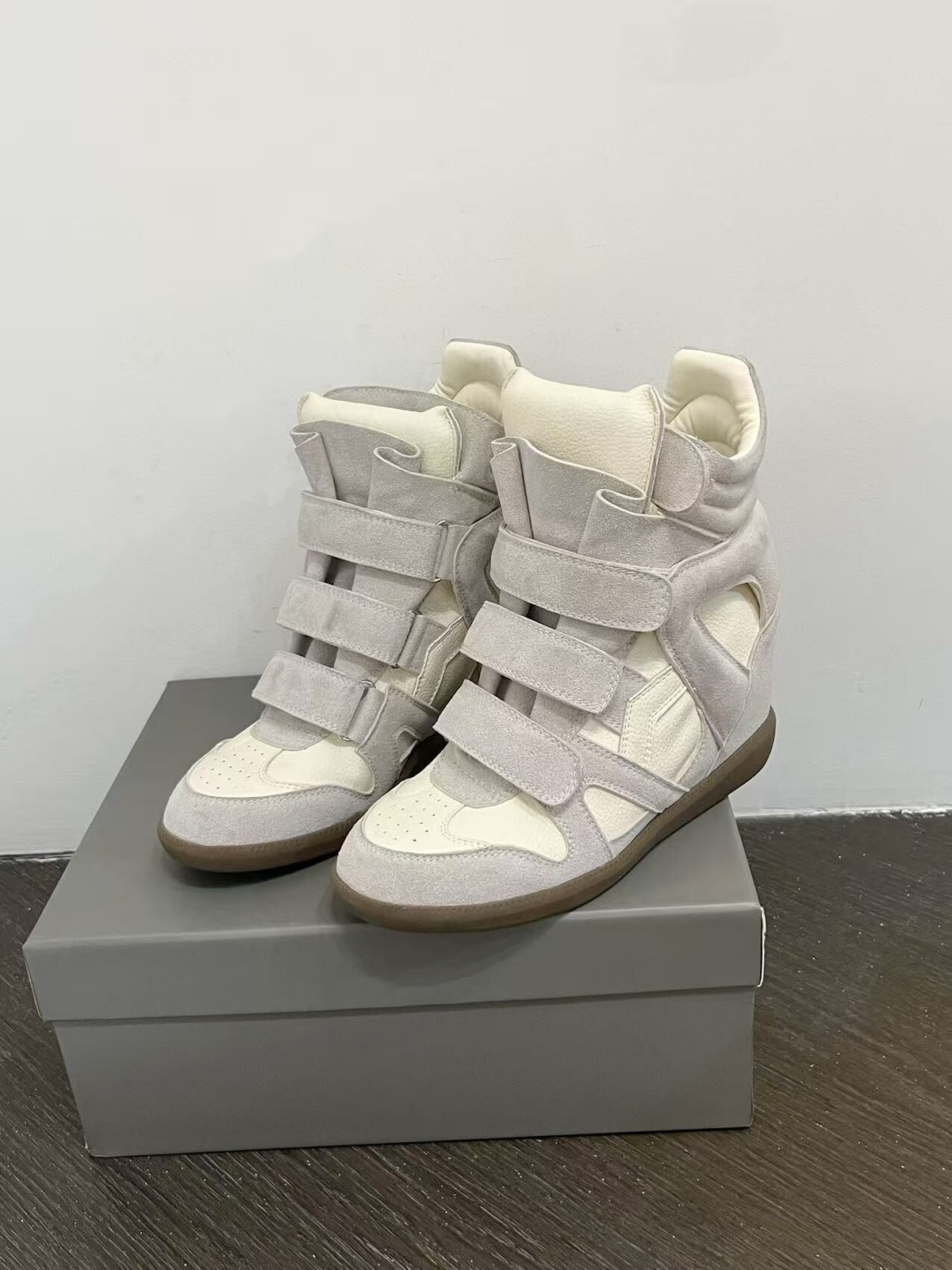 Isabel Marant Inspired High Quality Wedge Sneakers-Grey