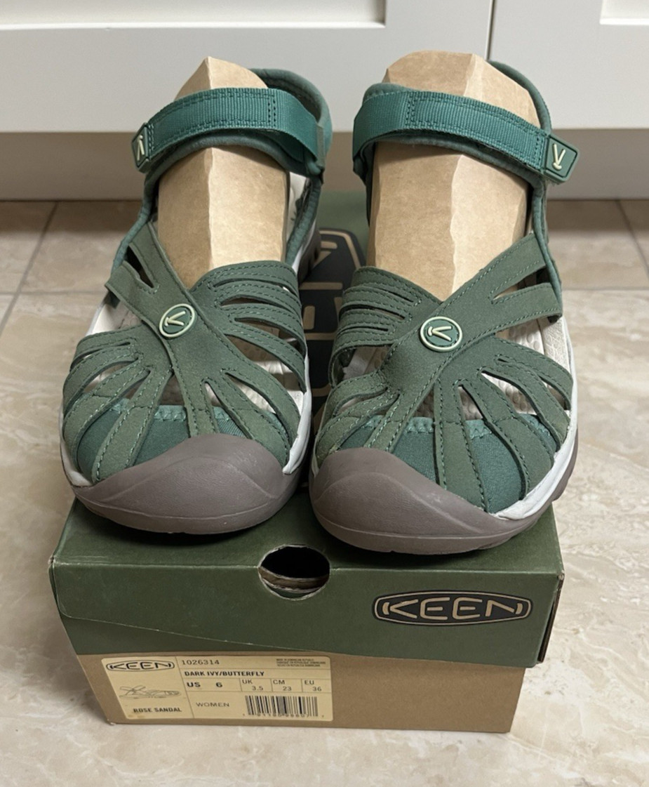 Keen Women’s Rose Casual Closed Toe Sandals – Dark Ivy/ Butterfly Size 6