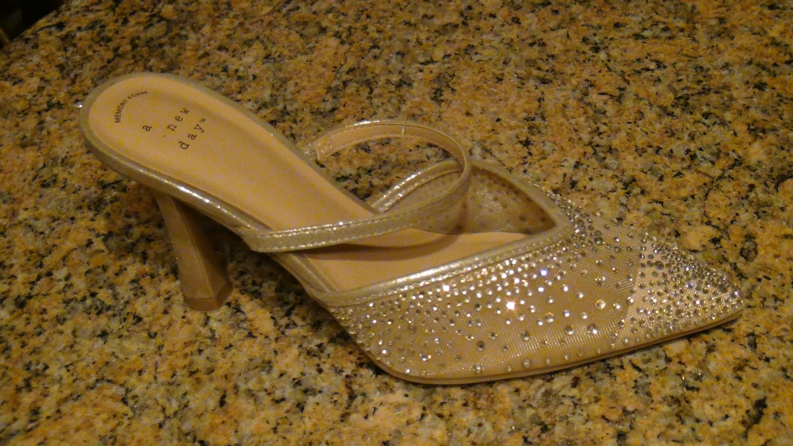 Women’s Sonia 3.25″ Stilito Heels Jeweled A New Day Size 7 Beige