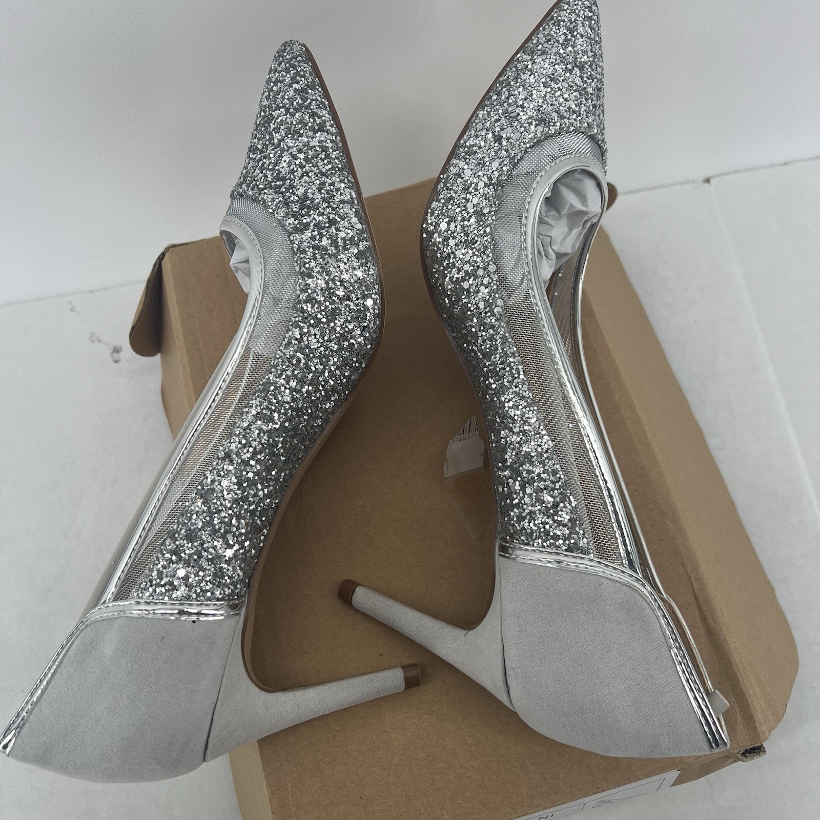 Journee Collection Womens Silver Heels Size 11 Silver Pump Heel Shoes 11M NEW