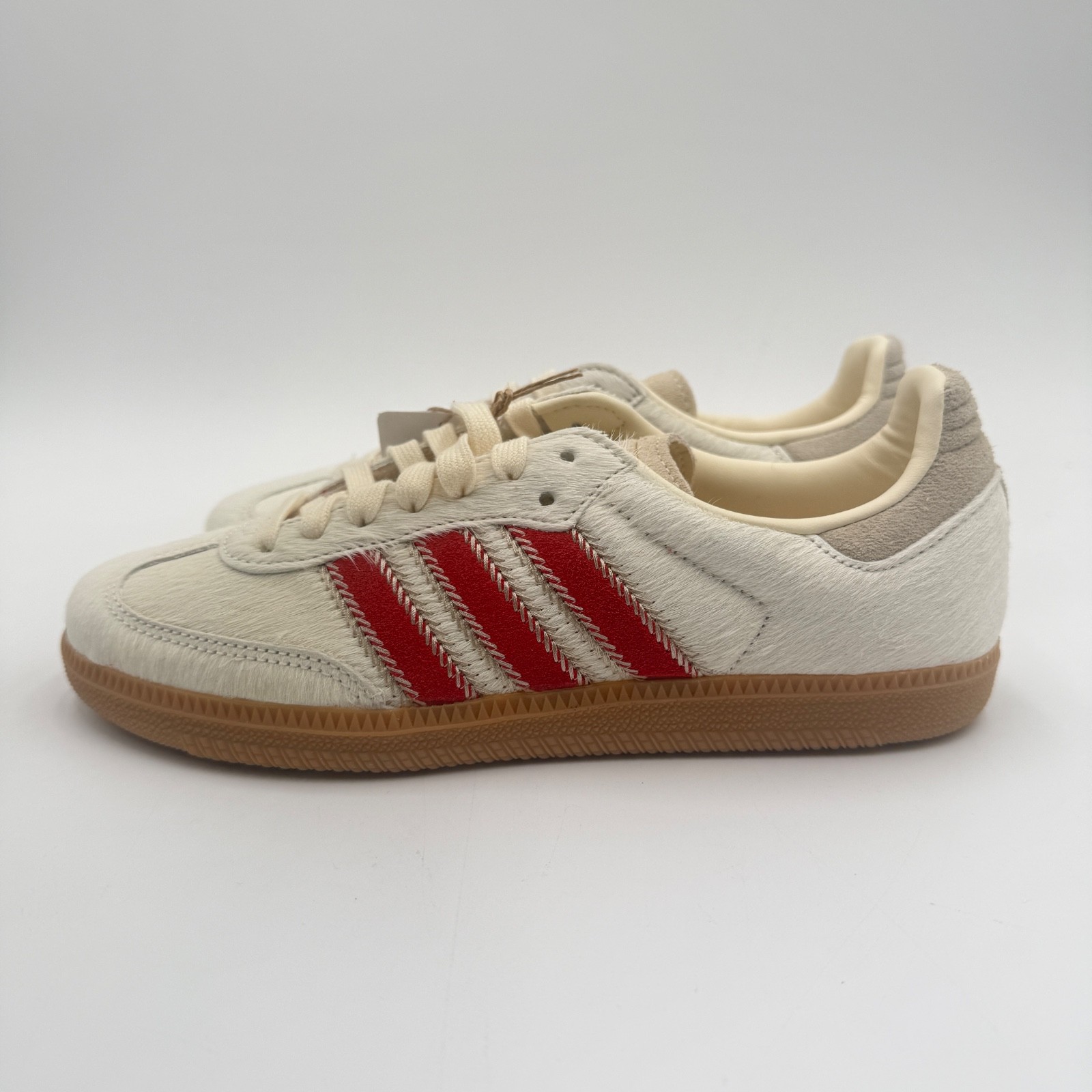 Adidas Women’s Size 10.5 Samba OG Pony Hair Pack – Wonder Beige Better Scarlet