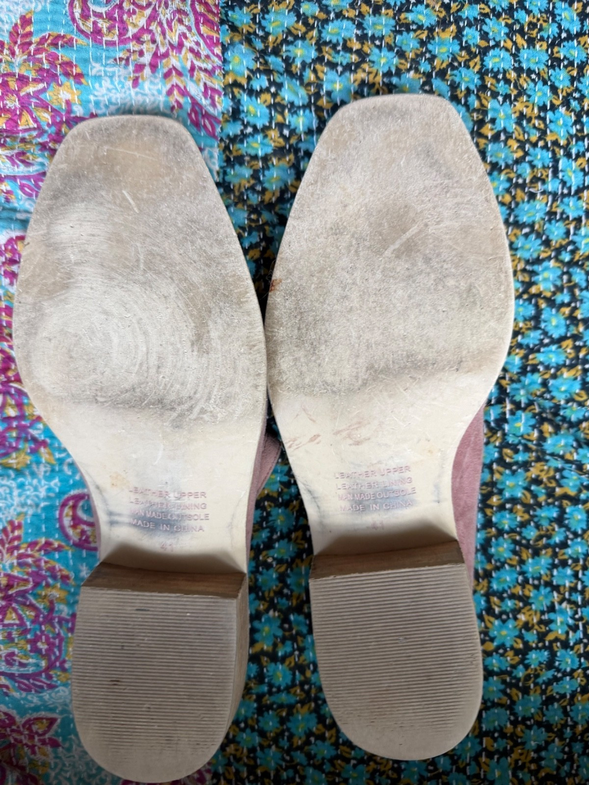Anthropologie Silent D Women 41 Dusty Pink Lindsays Suede Mules Boho Heels