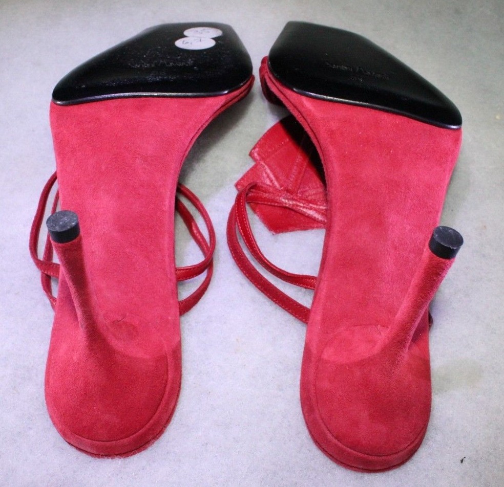 NIB Santini Mavardi Miami red suede pumps sandals Shoes 36 6 4 heels medium b m