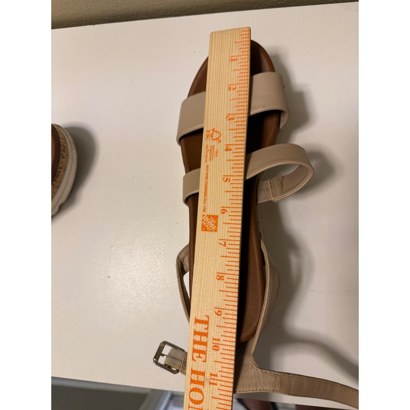 Madden Girl Beige Strappy Platform Cork Wedge Sandals White Lug Sole