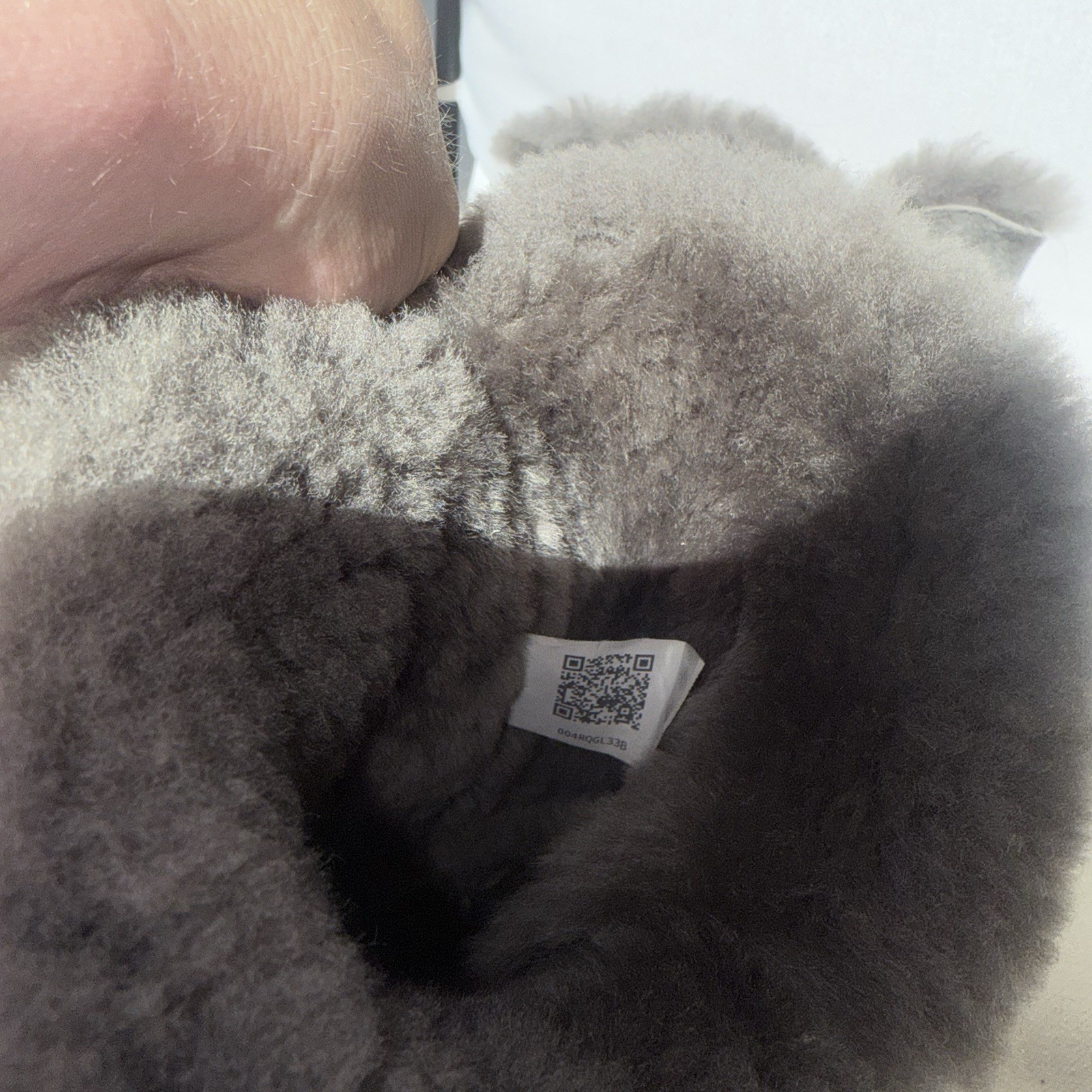 UGG Bailey Button Gray Suede Sheepskin, Fur Lined Slip On Mid Calf Bootie US 7