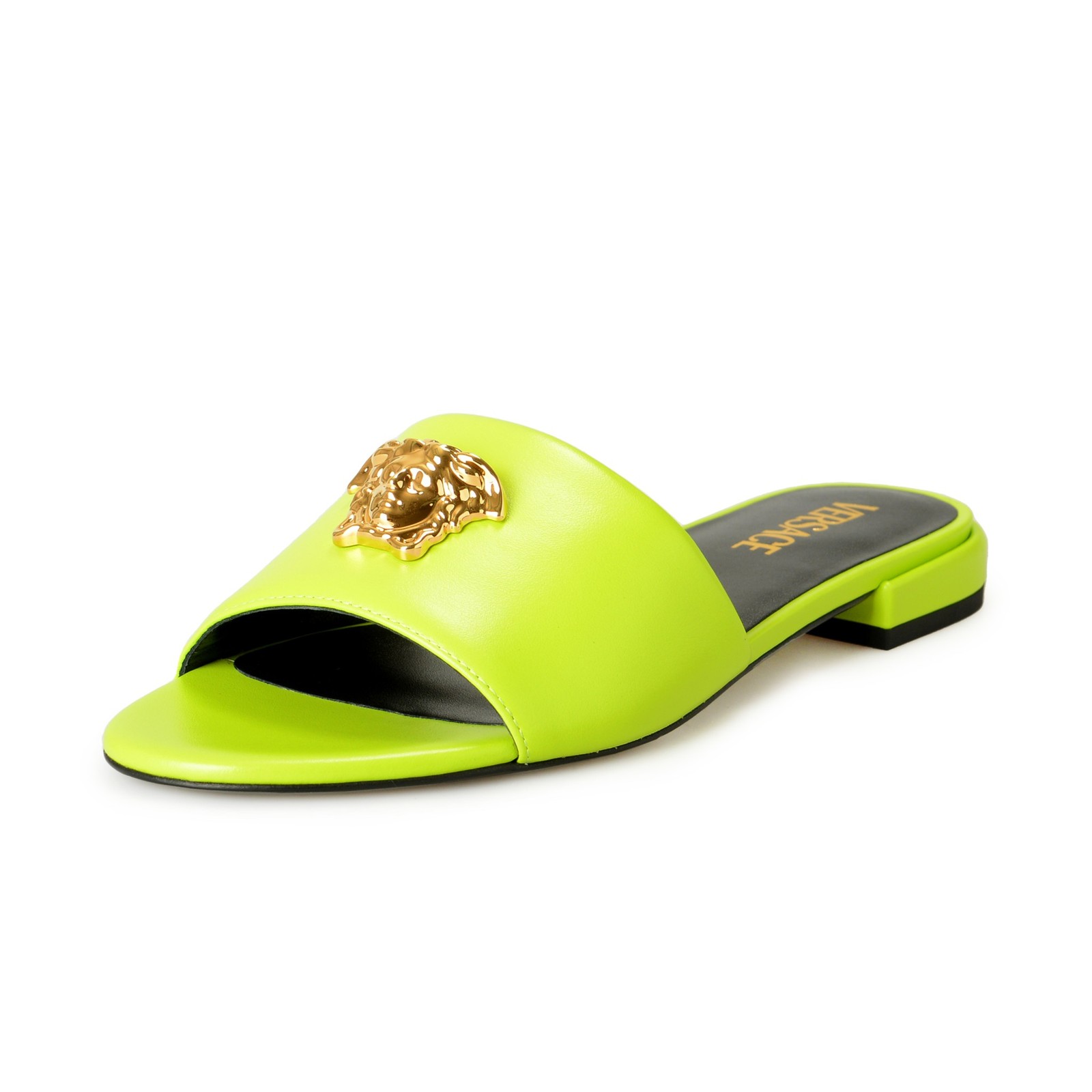 Versace Women’s Leather Gold Medusa Sandals Flip Flop Mules Shoes US 6 IT 36